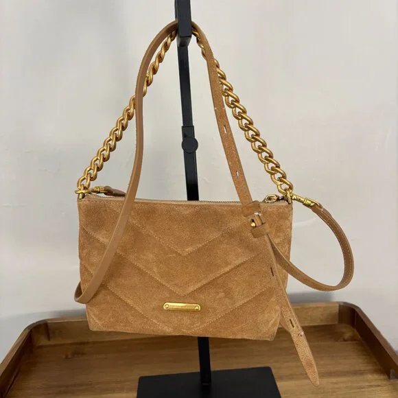 Rebecca Minkoff Tan Crossbody Bag with Gold Chain - Picture 5 of 15